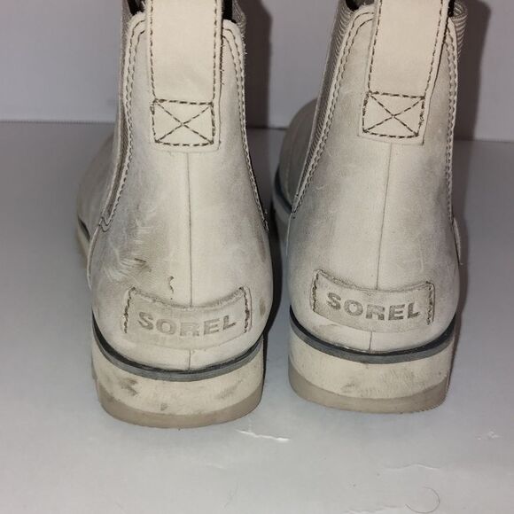 Sorel Ankle Boots Harlow Chelsea Ash Brown Tan Waterproof Suede Leather Size 6.5 - Picture 3 of 9